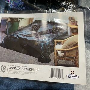 Black and Blue Eagle Print Blanket